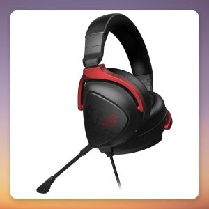 Asus ROG Delta S Core Wired Gaming Headset, 50 mm Drivers, 3.5 mm, Black/Red