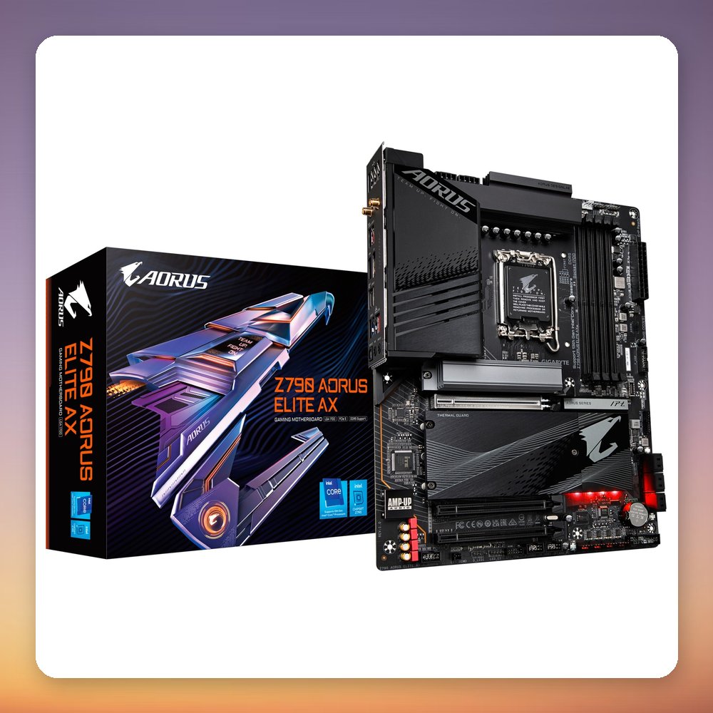 GigaByte Z790 AORUS ELITE AX Intel Z790 LGA 1700 ATX DDR5 Motherboard, Wi-Fi 6E