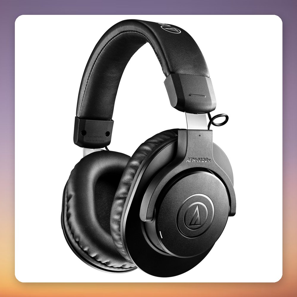 Audio-Technica ATH-M20xBT Wireless Over-Ear Headphones, 40 mm Drivers, 60h Battery, Black