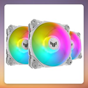 Asus TUF Gaming TF120 ARGB 120 mm Case Fan, White, 3-Pack with ARGB Controller
