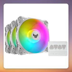 Asus TUF Gaming TF120 ARGB 120 mm Case Fan, White, 3-Pack with ARGB Controller
