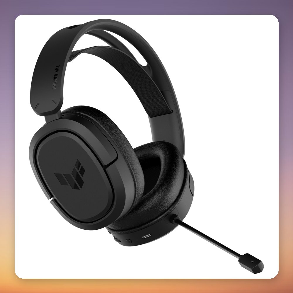 Asus TUF Gaming H1 Wireless Gaming Headset, 2.4 GHz USB-C Dongle, Black