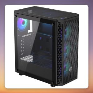 ENDORFY Signum 300 ARGB Mid Tower ATX Case, Black, Tempered Glass, 4x Fans