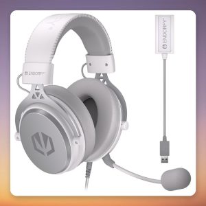 ENDORFY VIRO Plus USB Gaming Headset, White, 53 mm Drivers, 7.1 Virtual Surround