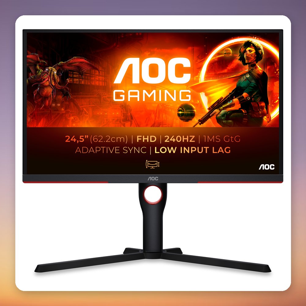AOC G3 25G3Z 24.5" Full HD 240 Hz Gaming Monitor, Black/Red