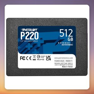 Patriot P220 512 GB SATA III 2.5″ SSD, 550 MB/s Read, 500 MB/s Write