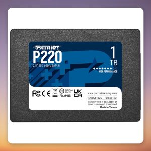 Patriot P220 1 TB SATA III 2.5″ SSD, 550 MB/s Read, 480 TBW