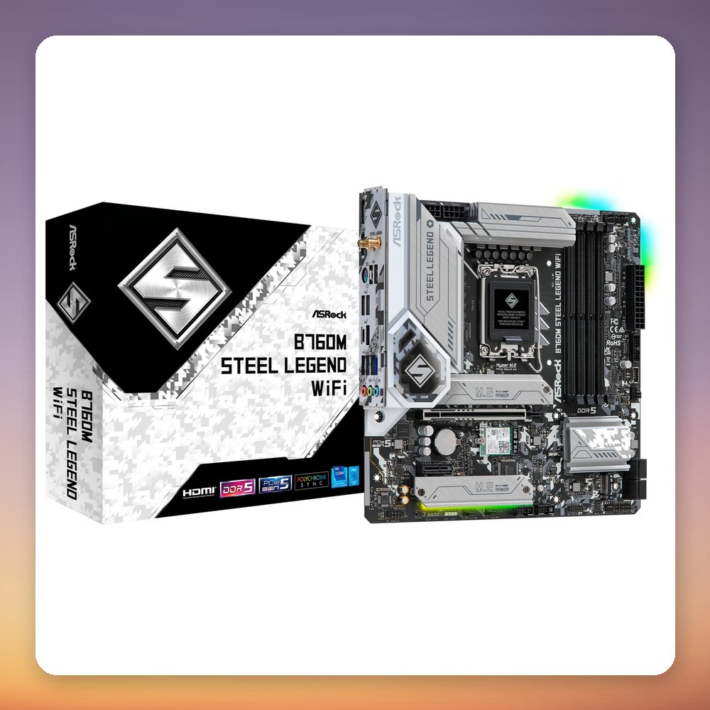 ASRock B760M Steel Legend WiFi Intel B760 LGA1700 DDR5 mATX Motherboard