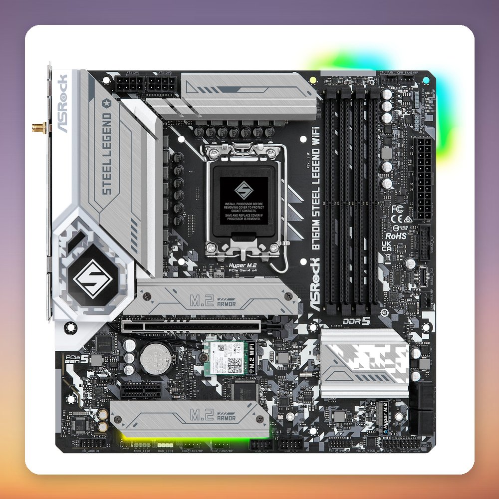 ASRock B760M Steel Legend WiFi Intel B760 LGA1700 DDR5 mATX Motherboard – image 2