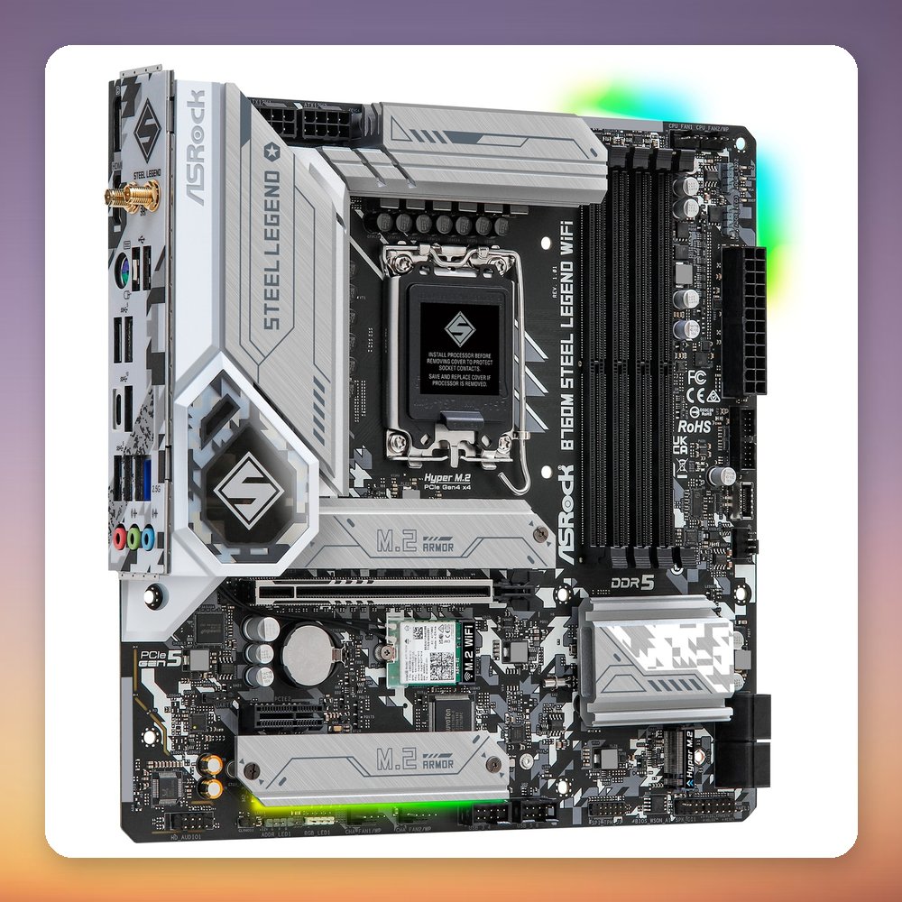 ASRock B760M Steel Legend WiFi Intel B760 LGA1700 DDR5 mATX Motherboard – image 3