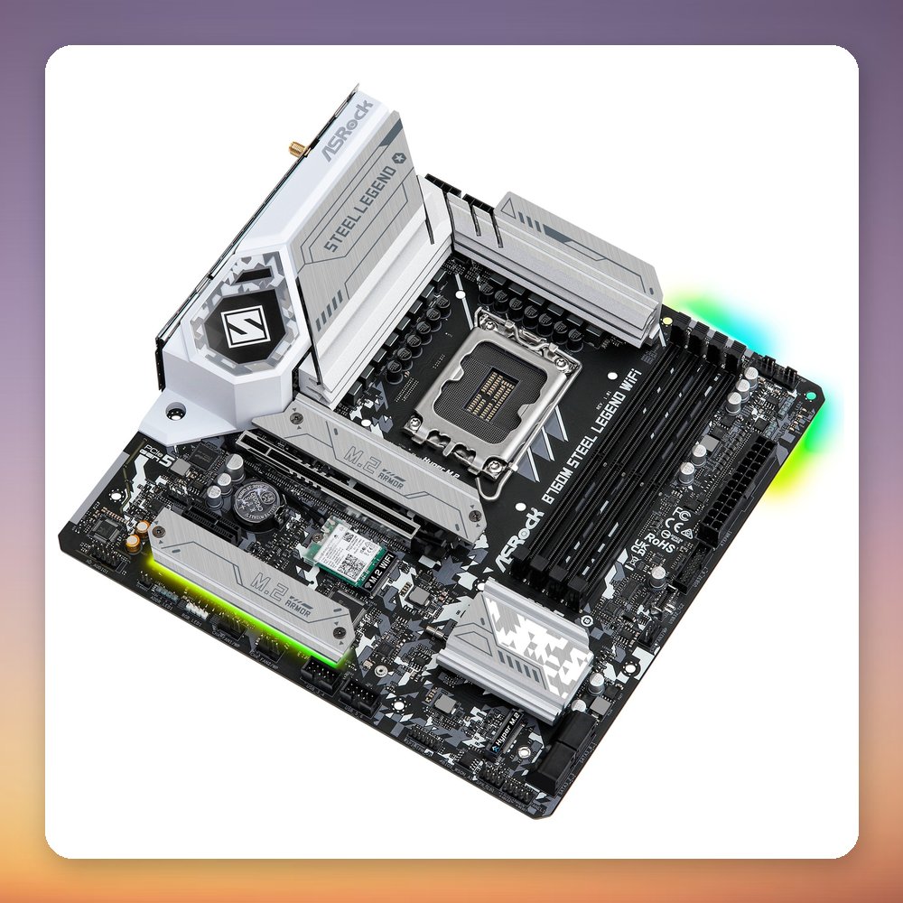ASRock B760M Steel Legend WiFi Intel B760 LGA1700 DDR5 mATX Motherboard – image 4