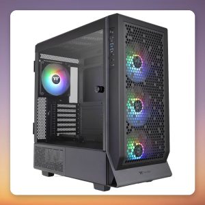 Thermaltake Ceres 500 TG ARGB Mid-Tower E-ATX Case, Black, 4x 140 mm Fans