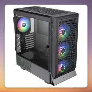 Thermaltake Ceres 500 TG ARGB Mid-Tower E-ATX Case, Black, 4x 140 mm Fans
