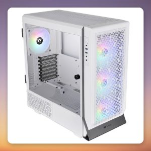Thermaltake Ceres 500 TG ARGB Snow Mid-Tower Case, White, Tempered Glass