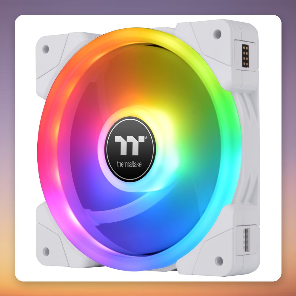 Thermaltake SWAFAN EX12 RGB 120 mm PC Case Fan, White, 3-Pack with Controller – image 2