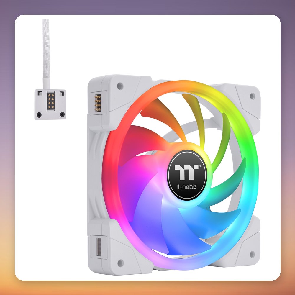 Thermaltake SWAFAN EX12 RGB 120 mm PC Case Fan, White, 3-Pack with Controller – image 6