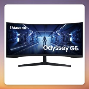 Samsung Odyssey G5 34 Inch UWQHD 165Hz Curved Gaming Monitor, VA, FreeSync Premium