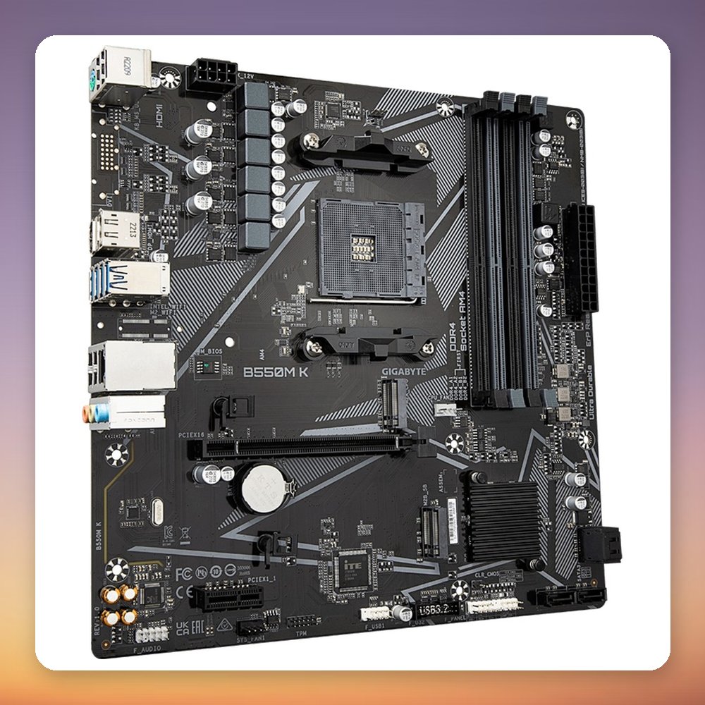 Gigabyte B550M K AM4 Micro ATX Motherboard, AMD B550, DDR4, 2x M.2 – image 2