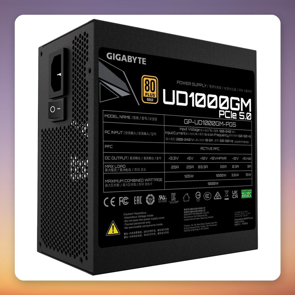 Gigabyte UD1000GM PG5 V2 1000W 80 PLUS Gold Fully Modular PSU, ATX 3.1 – image 6