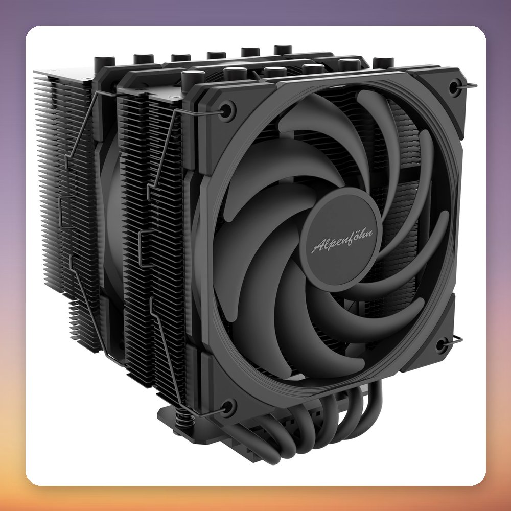 Alpenföhn Brocken 4 Max Dual Tower CPU Cooler 250W TDP, 2x 120 mm, Matt Black