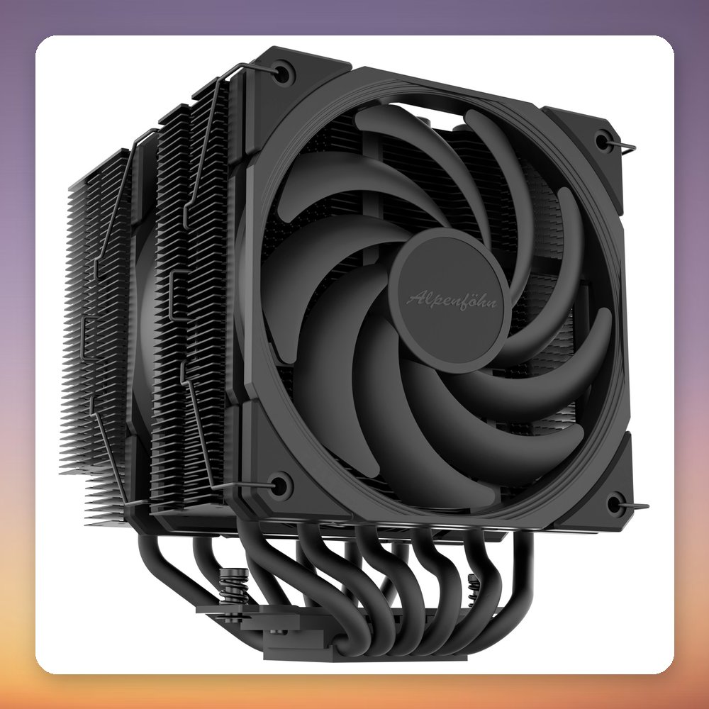 Alpenföhn Brocken 4 Max Dual Tower CPU Cooler 250W TDP, 2x 120 mm, Matt Black – image 5