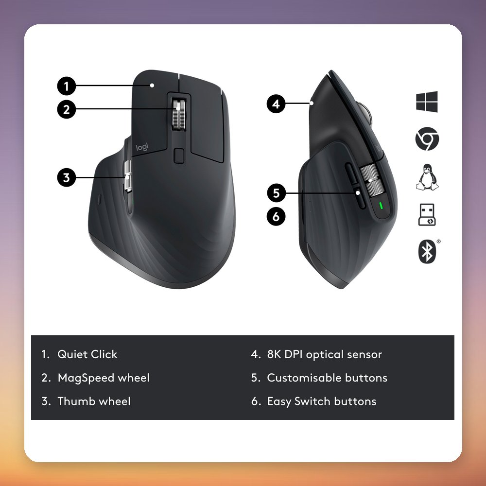 Logitech MX Master 3S for Business Wireless Mouse, Graphite, Logi Bolt – image 4