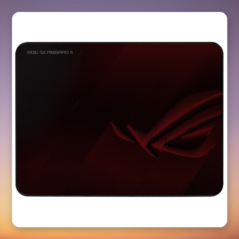 Asus ROG Scabbard II Medium Gaming Mouse Pad, 360 x 260 mm, Black/Dark Red – image 2