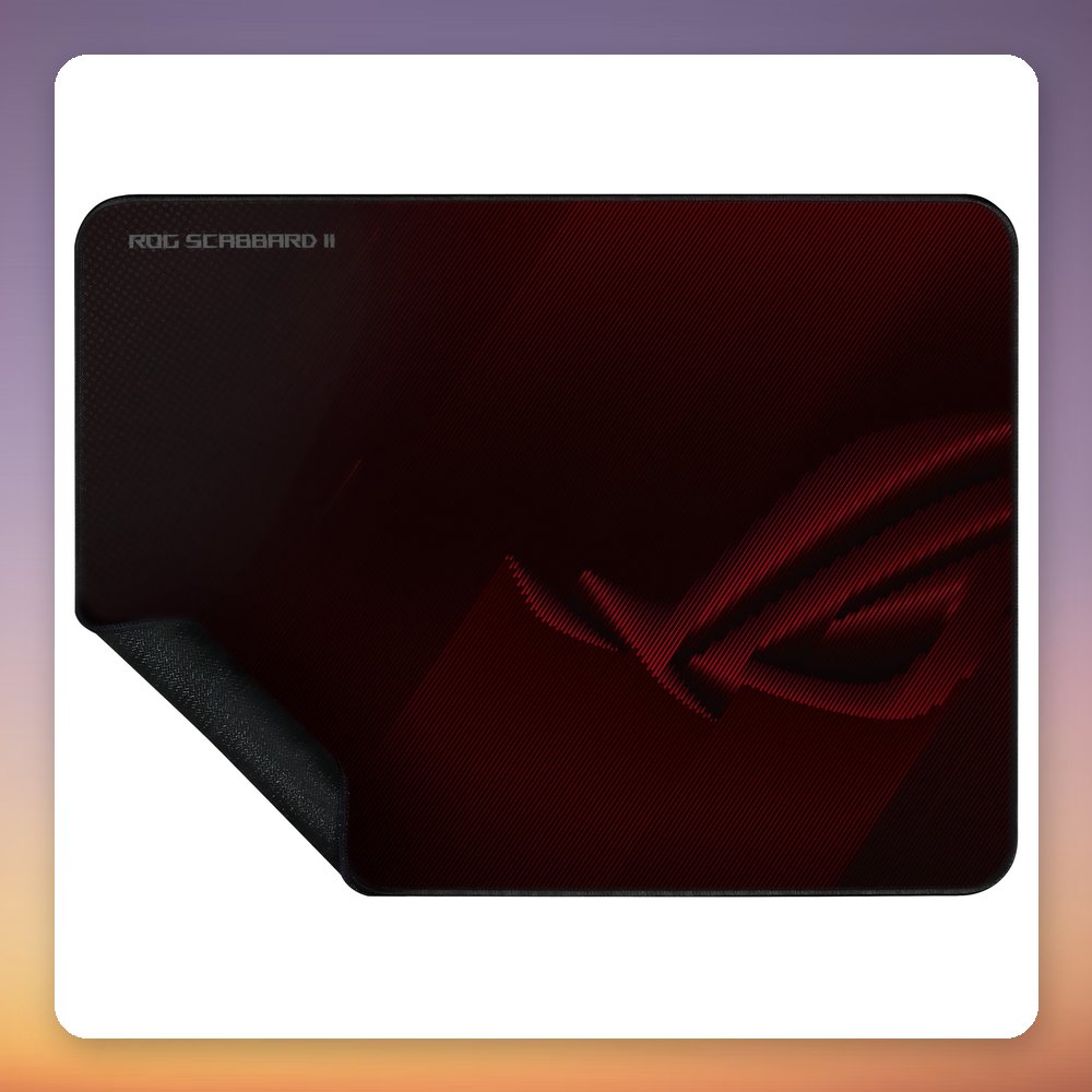 Asus ROG Scabbard II Medium Gaming Mouse Pad, 360 x 260 mm, Black/Dark Red – image 3