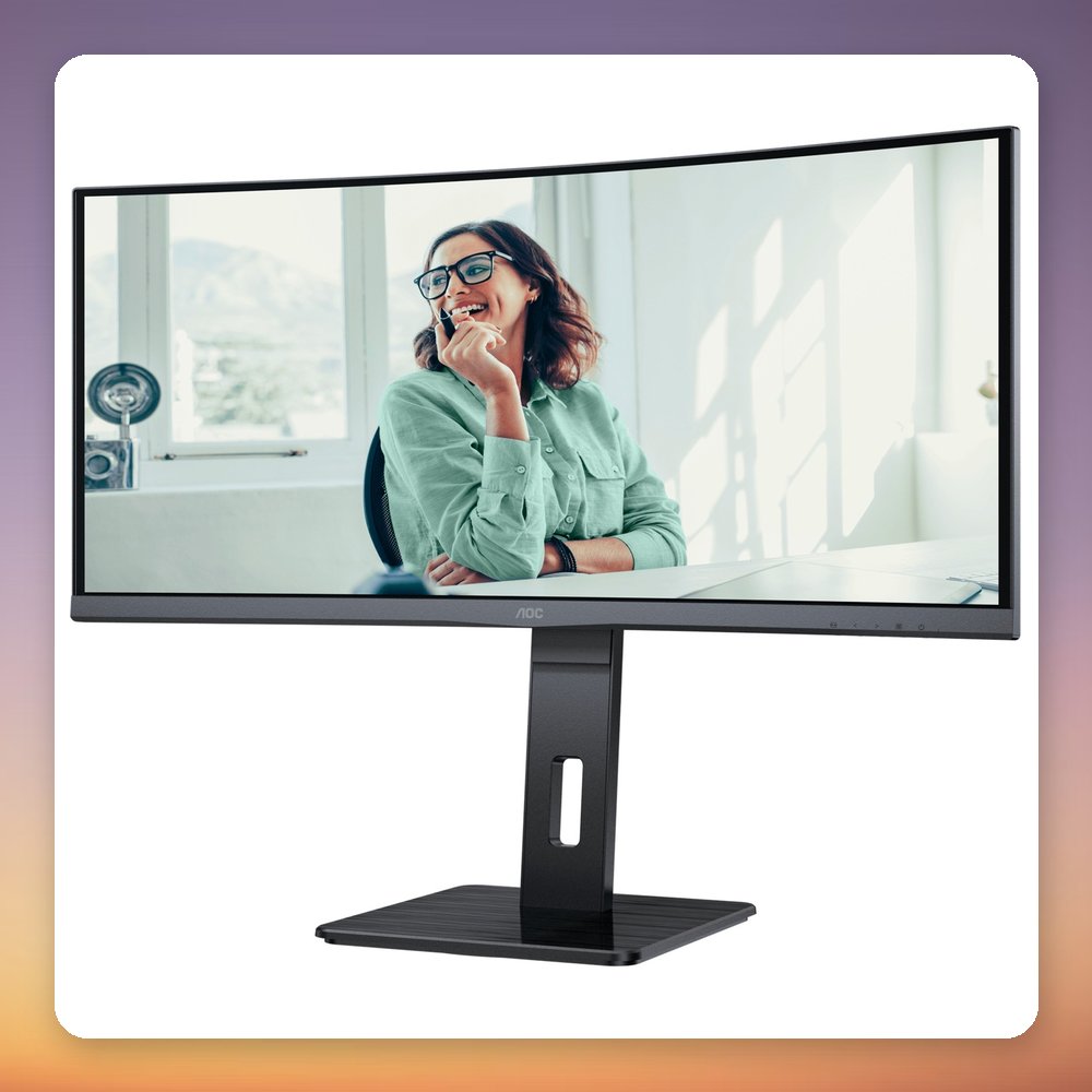 AOC CU34P3CV 34" Curved WQHD 100Hz VA Monitor with USB-C 65W, 21:9 – image 3
