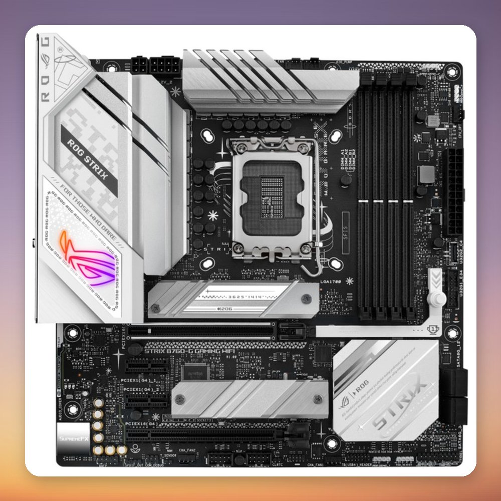 Asus ROG Strix B760-G Gaming WiFi Intel B760 LGA 1700 mATX Motherboard, DDR5, Wi-Fi 6E