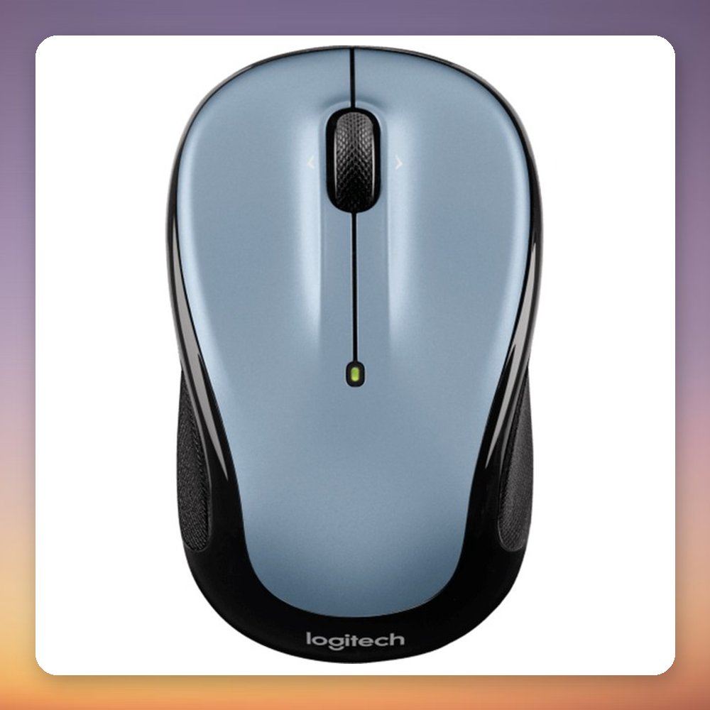 Logitech M325S Wireless Mouse, 2.4 GHz, 1000 DPI, Light Silver/Black