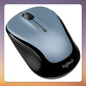 Logitech M325S Wireless Mouse, 2.4 GHz, 1000 DPI, Light Silver/Black