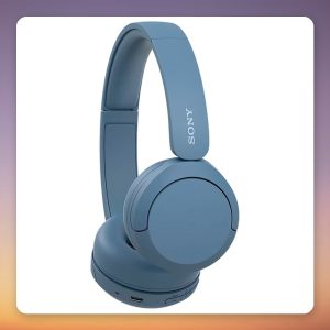 Sony WH-CH520 Bluetooth On-Ear Headphones, Light Blue, 40 Hour Battery, USB-C