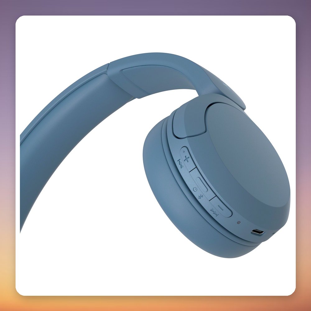 Sony WH-CH520 Bluetooth On-Ear Headphones, Light Blue, 40 Hour Battery, USB-C – image 6