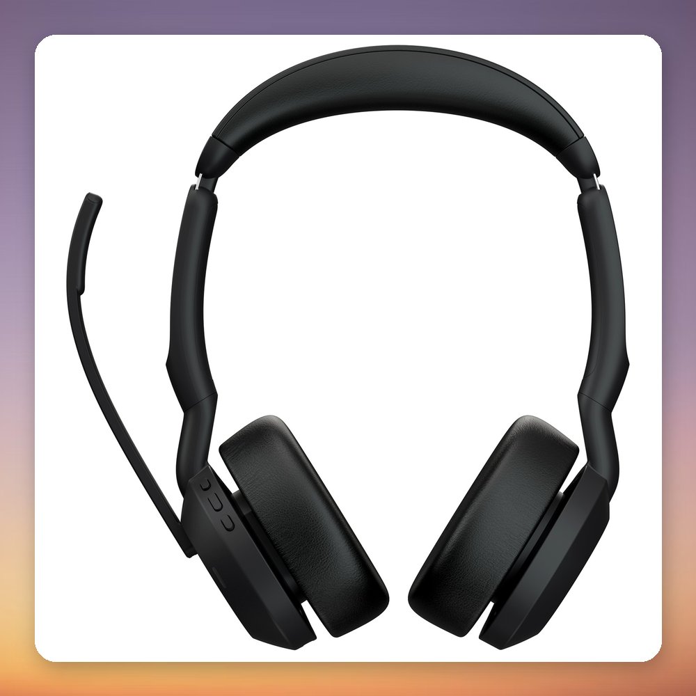 Jabra Evolve2 55 Wireless Stereo UC Headset with Charging Stand, Link380a USB-A, Black – image 3