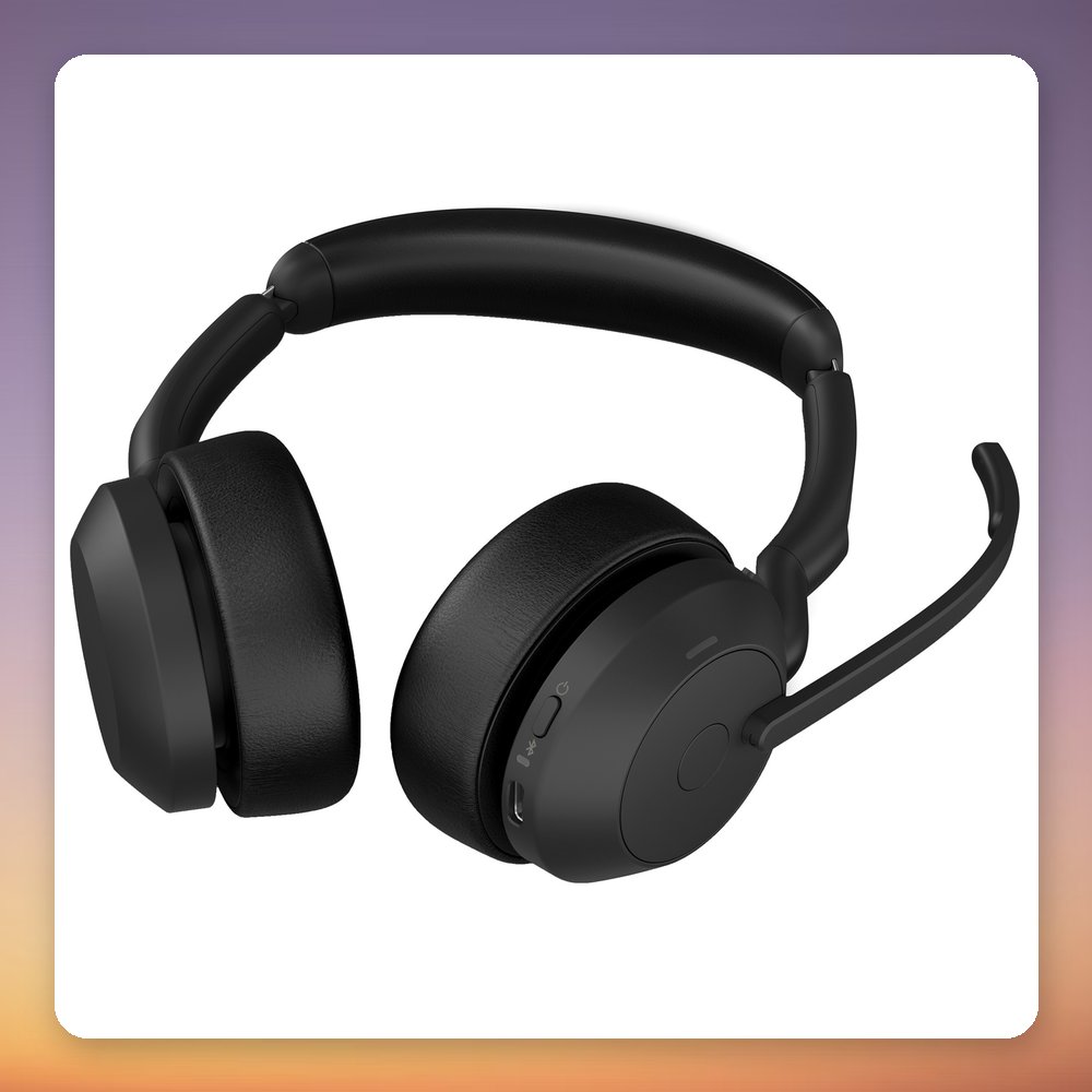 Jabra Evolve2 55 Wireless Stereo UC Headset with Charging Stand, Link380a USB-A, Black – image 5