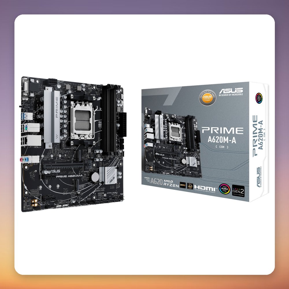 Asus PRIME A620M-A-CSM AMD A620 Socket AM5 Micro ATX Motherboard