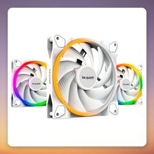 be quiet! Light Wings White 120 mm PWM High-Speed Fans, Triple Pack with ARGB Hub