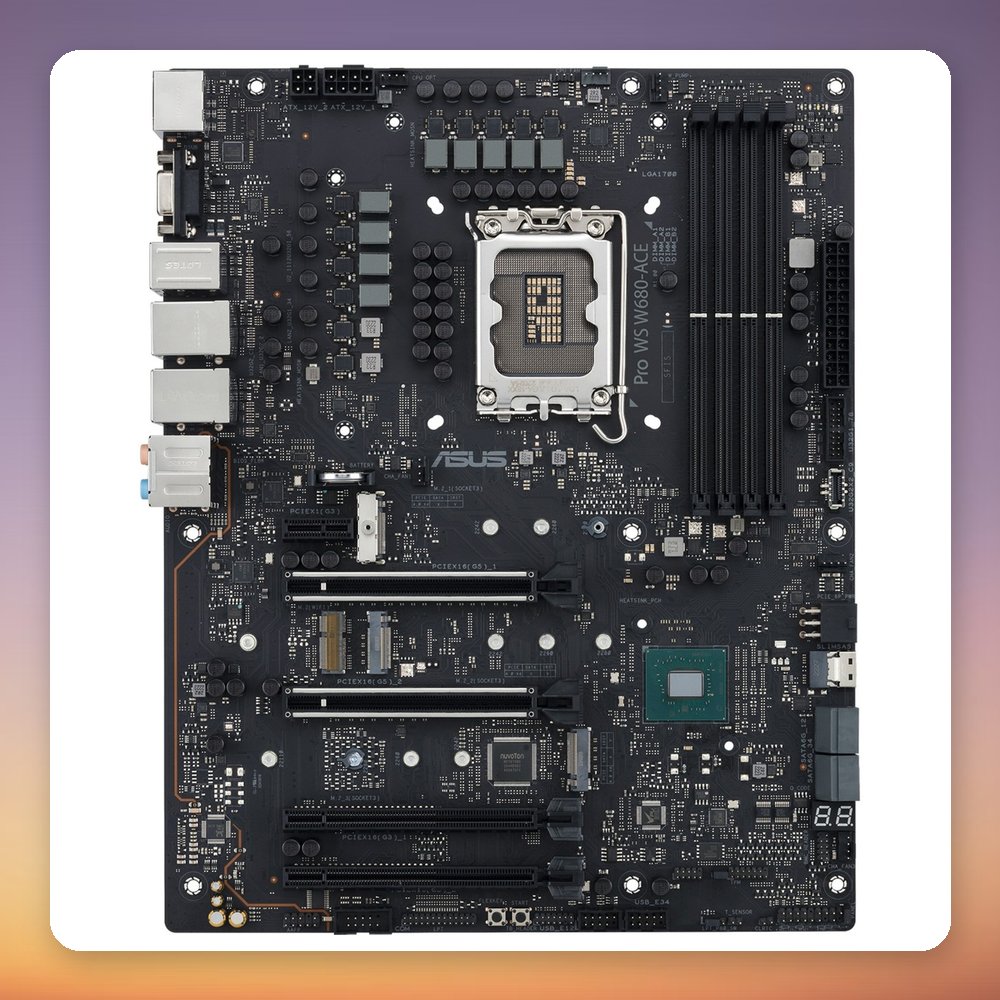 Asus PRO WS W680-ACE Intel W680 LGA 1700 ATX Workstation Motherboard, DDR5 ECC – image 2