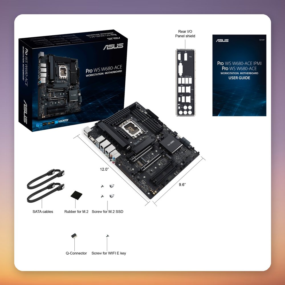 Asus PRO WS W680-ACE Intel W680 LGA 1700 ATX Workstation Motherboard, DDR5 ECC – image 6