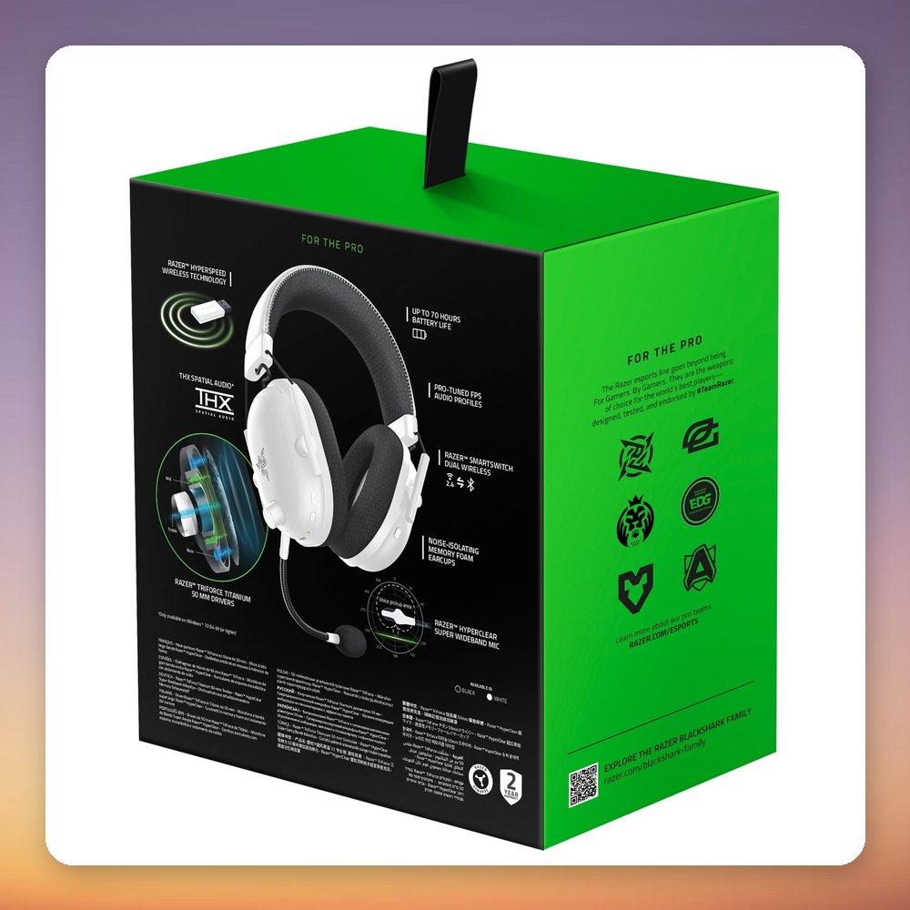 Razer BlackShark V2 Pro 2023 Wireless Gaming Headset, White, 2.4 GHz & Bluetooth 5.2 – image 5