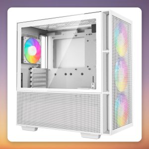 Deepcool CH560 White Mid-Tower Case, Tempered Glass, 4x ARGB Fans, E-ATX