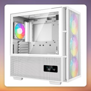 Deepcool CH560 Digital WH Mid-Tower E-ATX Case, White, Tempered Glass