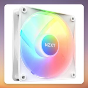 NZXT F120 RGB Core 120 mm PWM Case Fan, White, Single Pack, No Controller