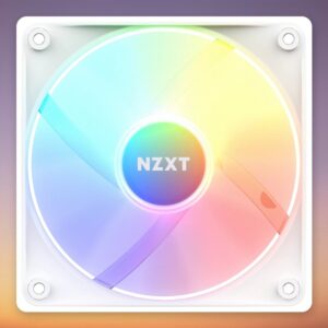 NZXT F120 RGB Core 120 mm PWM Case Fan, White, Single Pack, No Controller