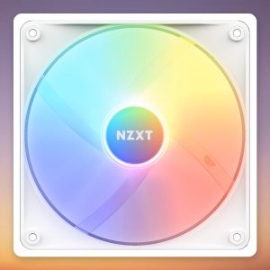 NZXT F140 RGB Core 140 mm PWM Case Fan, White, Single Pack, No Controller