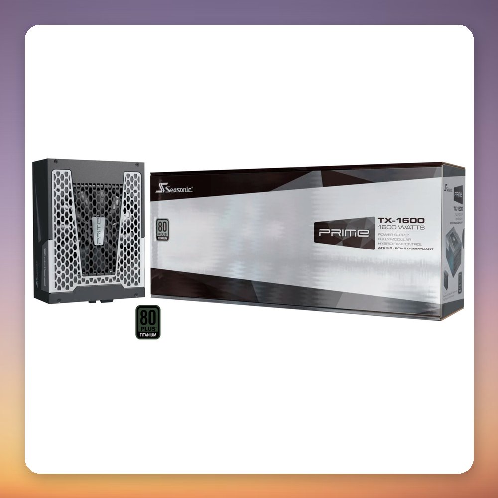 Seasonic PRIME TX-1600 1600W 80 PLUS Titanium Fully Modular PSU, ATX 3.1