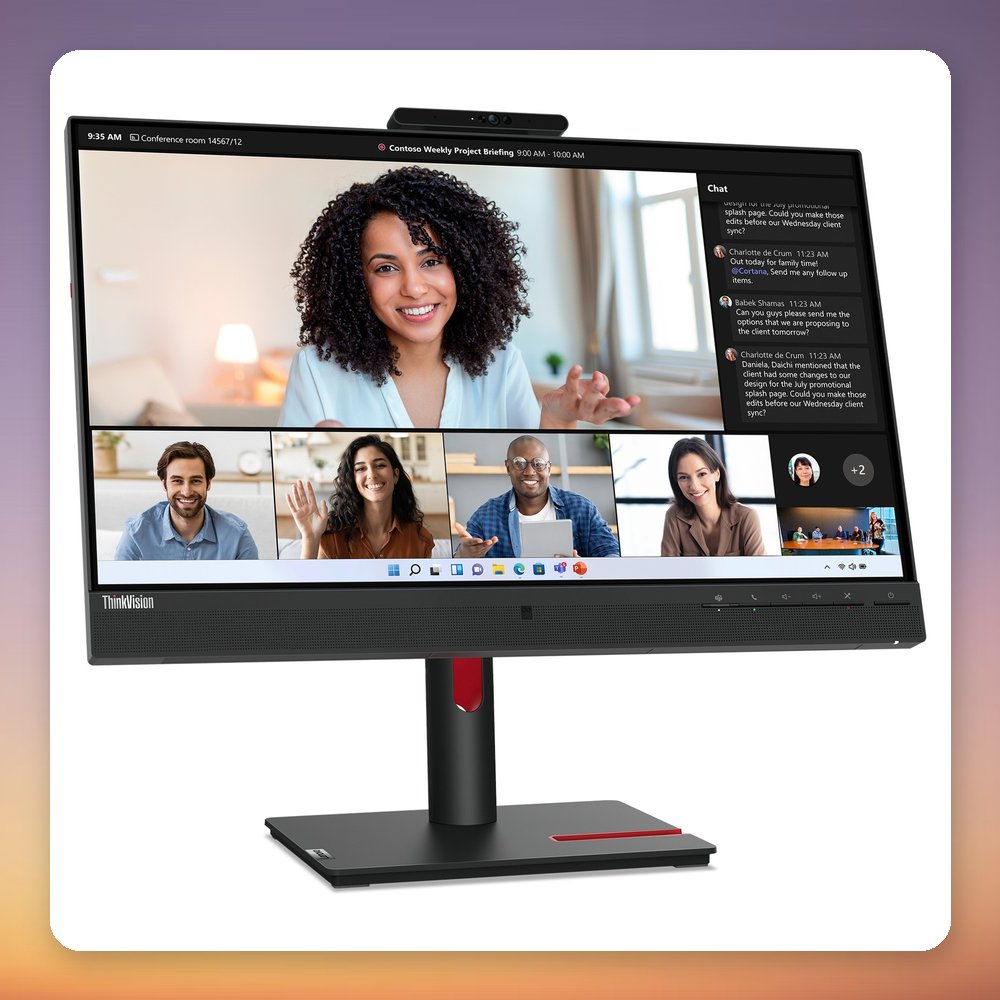 Lenovo ThinkVision T24mv-30 23.8" Full HD IPS Monitor with Webcam, USB-C Dock