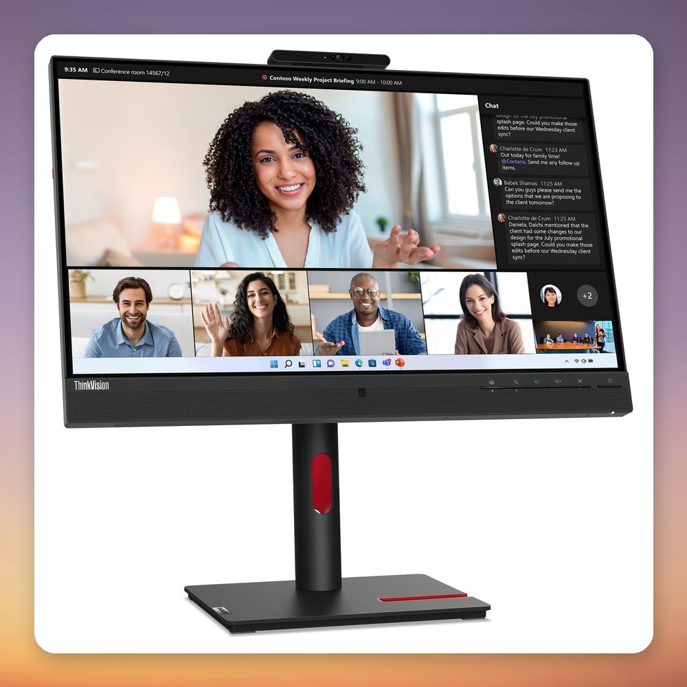 Lenovo ThinkVision T24mv-30 23.8" Full HD IPS Monitor with Webcam, USB-C Dock – image 2