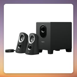 Logitech Z313 2.1 PC Speaker System with Subwoofer, 50W Peak, Black/Silver